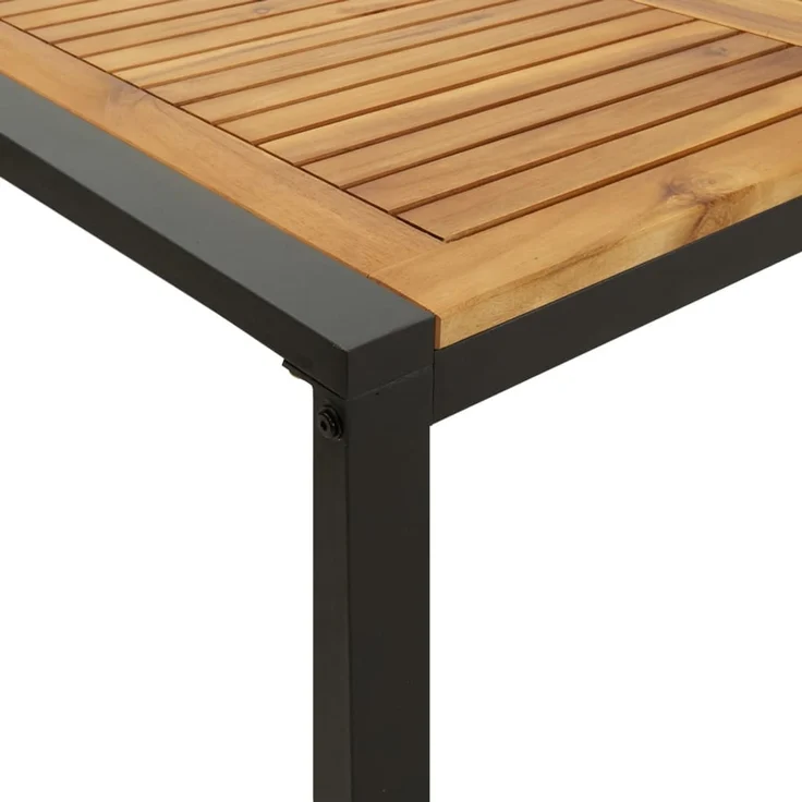 Gartentisch, Balkontisch mit Beinen in U-Form 160 x 80 x 75 cm Massivholz Akazie – Bild 6