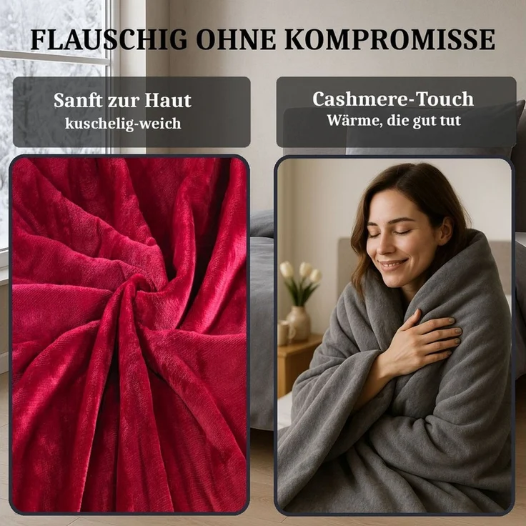 Malika Bettwäsche aus 100% Mikrofaser, 155x220 + 80x80 cm Cashmere Touch, Bordo, Cashmere Touch, 2 teilig, Für Allergiker geeignet, pflegeleicht, angenehm weicher Stoff – Bild 3