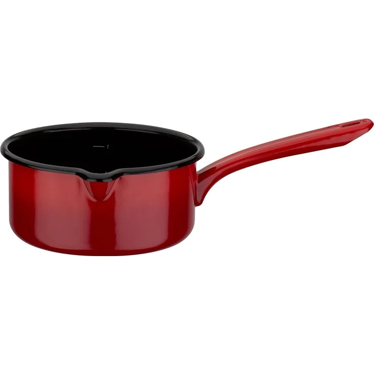 GSW Topf-Set Red Shadow, Emaille (Set, 7-tlg, je 1 Kochtopf 16/20/24 cm, 1x Stielkasserolle 16 cm), Induktion – Bild 2