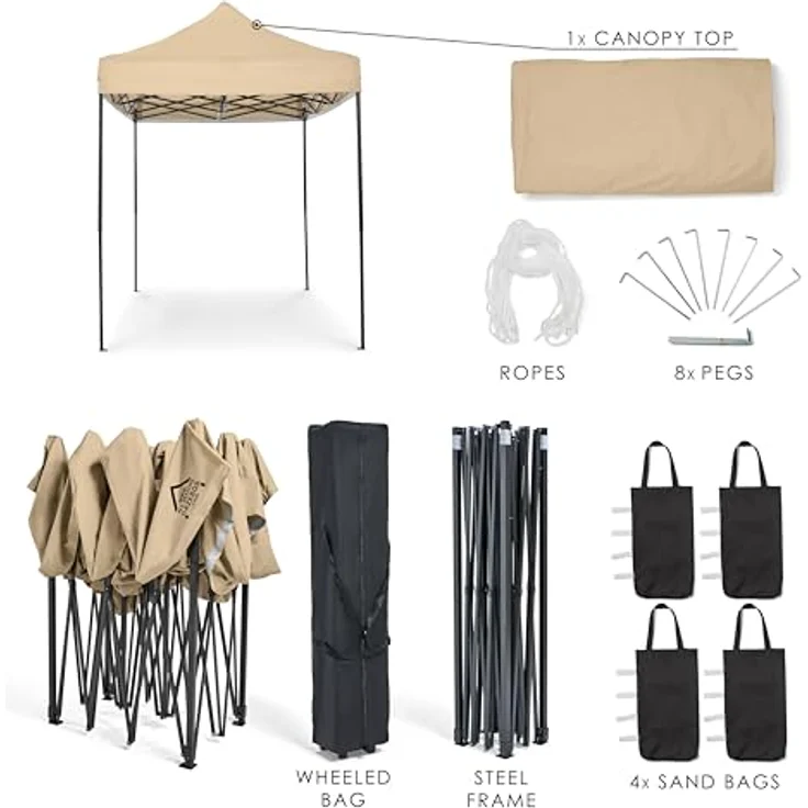 All Seasons Gazebos 3x2 m vollständig wasserdichtes Faltpavillon - Beige – Bild 5