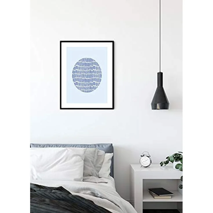 Komar Wandbild Shelly Patterns Blue, Kunstdruck auf Premium-Poster Fotopapier, seidenmatte Oberfläche, 40 x 50 cm, ohne Rahmen – Bild 3