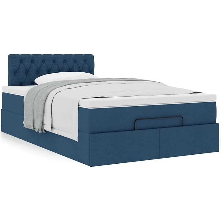vidaXL Ottoman-Bett mit Matratze Blau 120x200 cm Stoff 3311538 – Bild 12