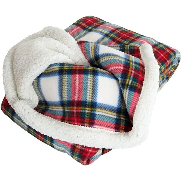Plaid Black Forest Fox Kuscheldecke Karo 150x200 mit Teddyseite fürs Camping, BLACK FOREST FOX – Bild 5