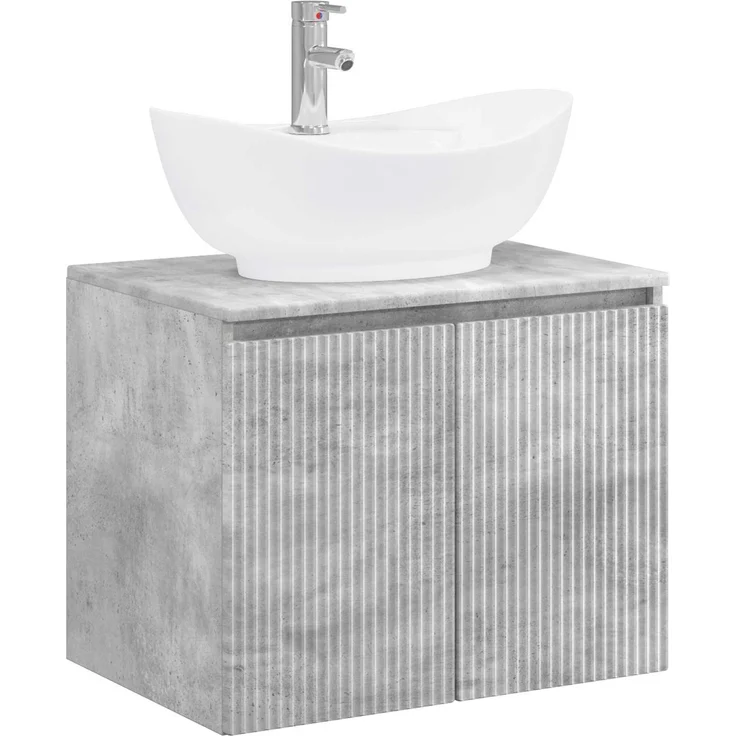 vidaXL Waschbeckenschrank Betongrau 62,5 x 44,5 x 80 cm Holzwerkstoff 3404343 – Bild 2