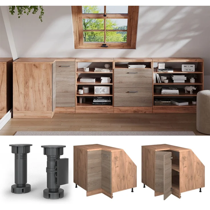 Dachschrägenschrank Eckschrank Rion Sonoma 75.6 x 81.6 cm mit 1 Tür, Schrankkorpus 60 cm Tiefe Vicco – Bild 5
