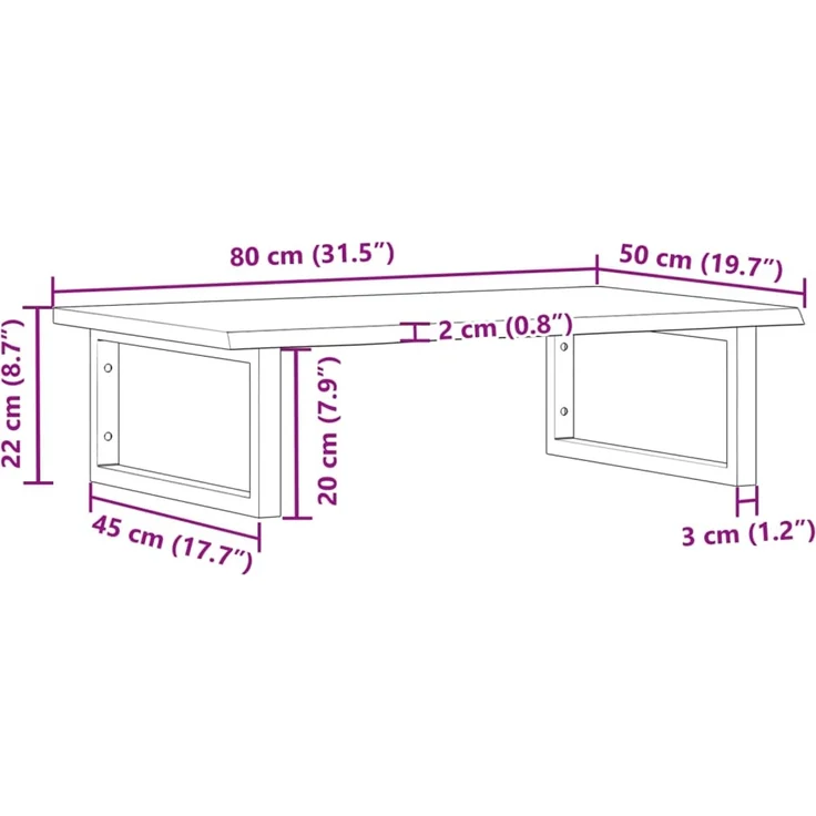 vidaXL Waschtischplatte mit Halterung Stahl und Massivholz Eiche 3302609 – Bild 11