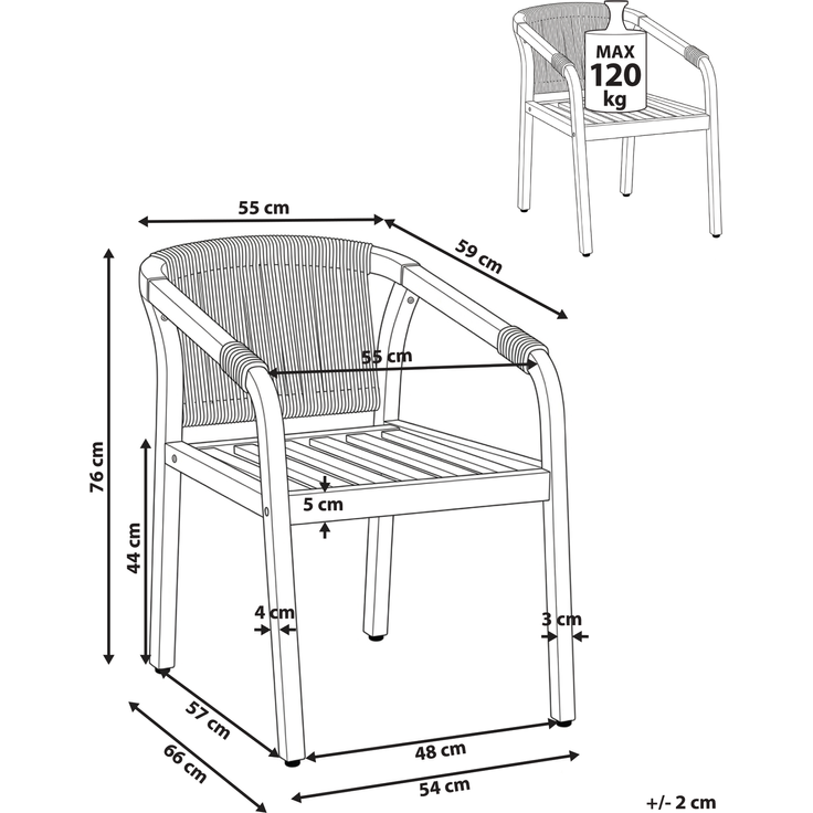 Gartenstuhl SUMBA Akazienholz Hellbraun – Bild 2