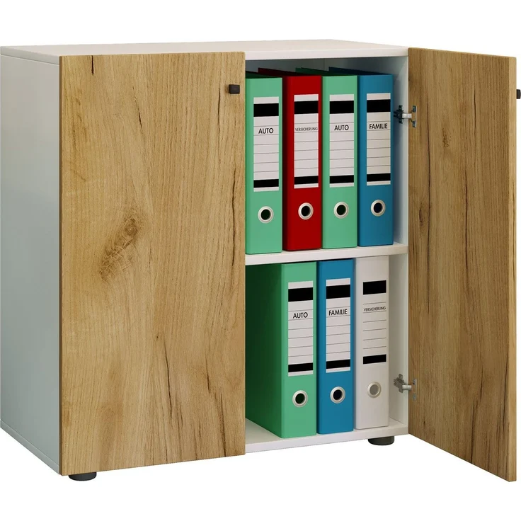 VCM Büroschrank Lona 919442 Weiß / Honig-Eiche B. 70 x H. 74 x T. 40 cm – Bild 5