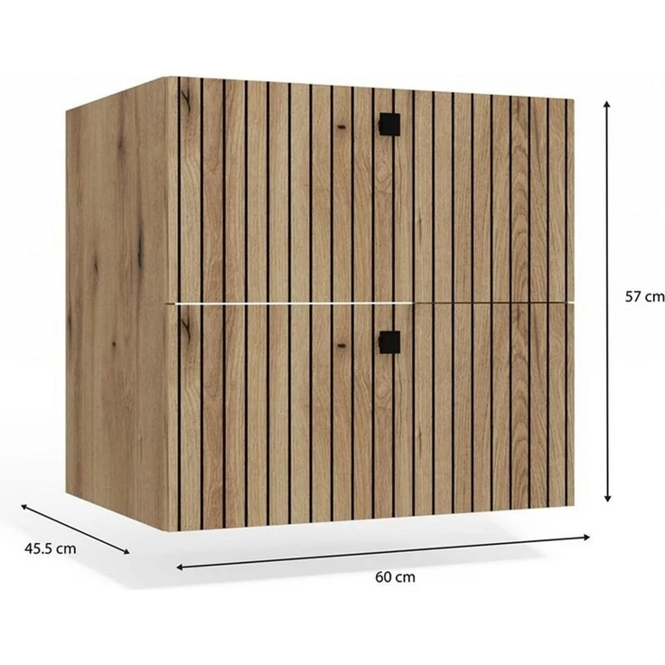 Raumhirsch Furniture Badkommode Unterschrank, Badezimmerschrank, Badschrank (Hängeschrank Maße 50 x 60 x 45 cm, stabil & einfach Montage), Praktischer, pflegeleicht – Bild 3