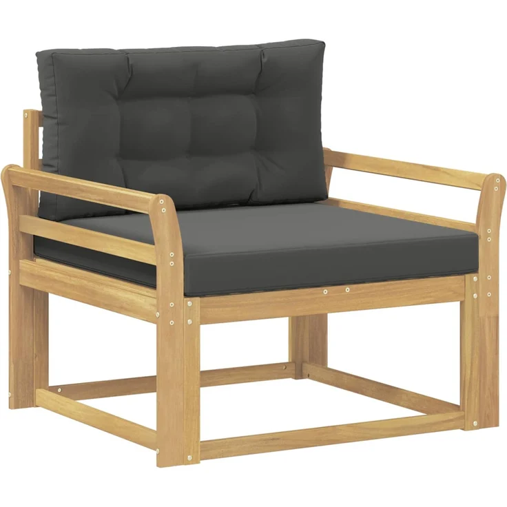 vidaXL Outdoor Mittelsofa Polyester Weiß 3439011 – Bild 2