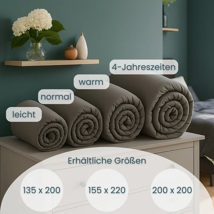 OTTO home Microfaserbettdecke + Microfaserkissen Clarra Spar Set, Decke + Kissen 135x200, 155x200 cm & weitere Größen, Set mit Kissen 40x80 cm, 80x80 cm, Sommer, Herbst, Winter in grau – Bild 2