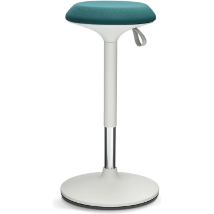 Ergotopia 'Dykó I' Sitz-Stehhocker mit Schwingeffekt, 360° drehbar, höhenverstellbar 57–83 cm, Petrol / Weiß