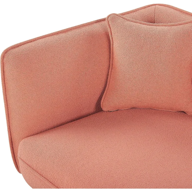 Chaiselongue Bouclé pfirsichrosa linksseitig CHEVANNES – Bild 8