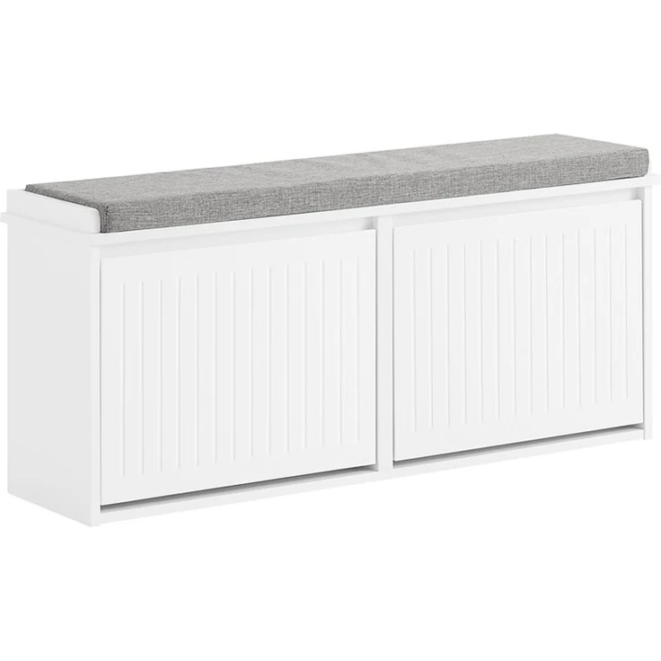 SoBuy FSR98-XL-W Schuhbank, MDF, Lackiert, Weiß, 100 x 46 x 26 cm – Bild 1