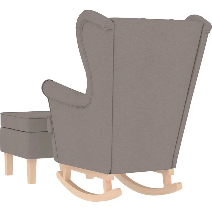 vidaXL Schaukelstuhl mit Fußhocker Taupe Stoff 3308003 – Bild 5