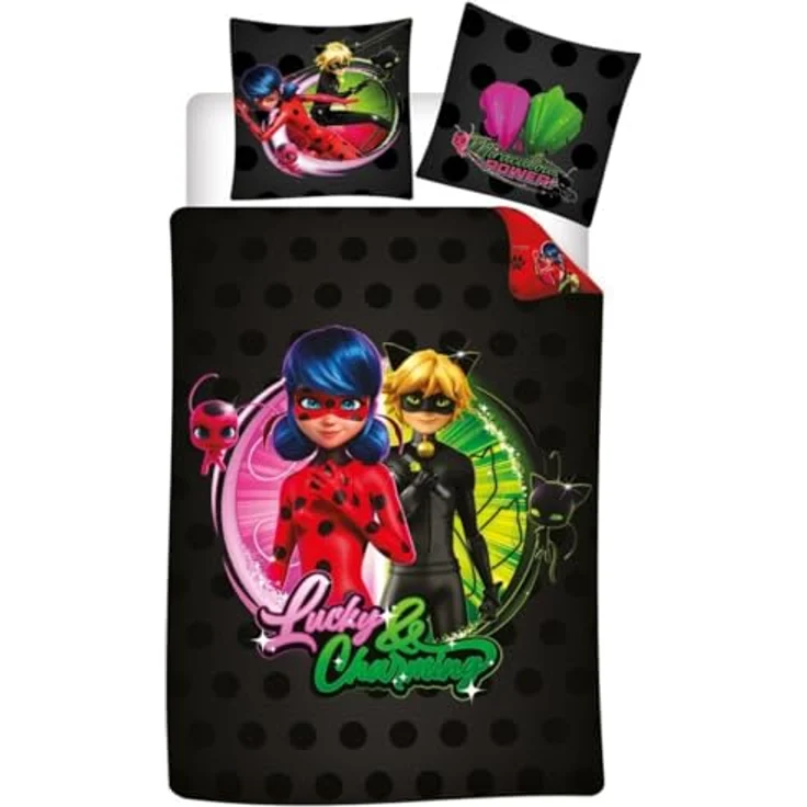 Miraculous Ladybug Bettwäsche-Set Poly-Baumwolle Decke & Kissenbezug 140x200 + 65x65 cm – Bild 2