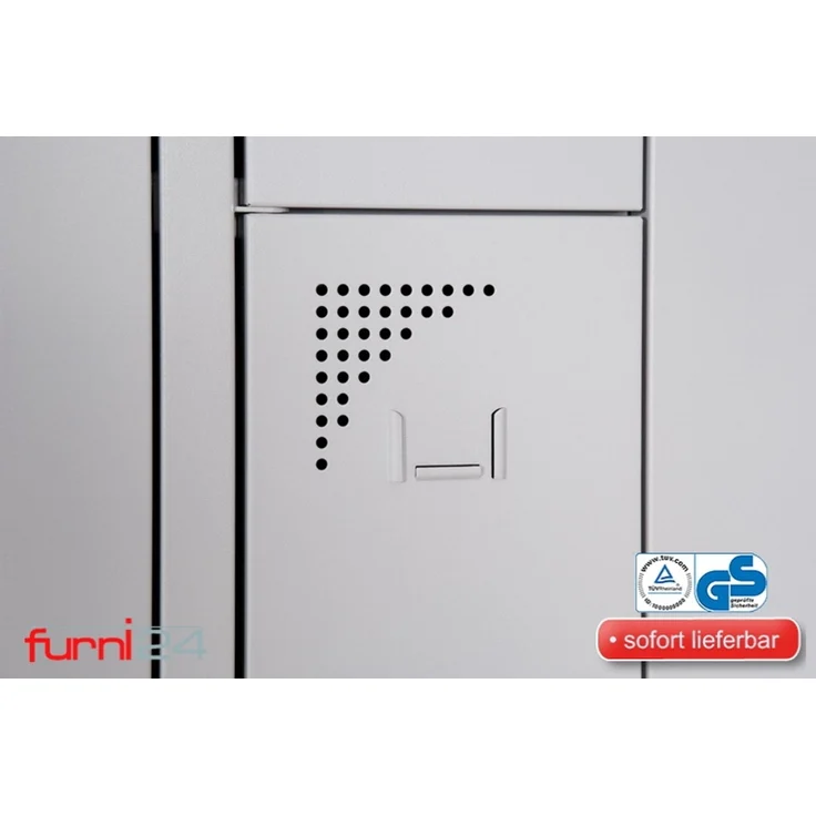 Z Garderobenschrank 6 Abteile grau – Bild 2