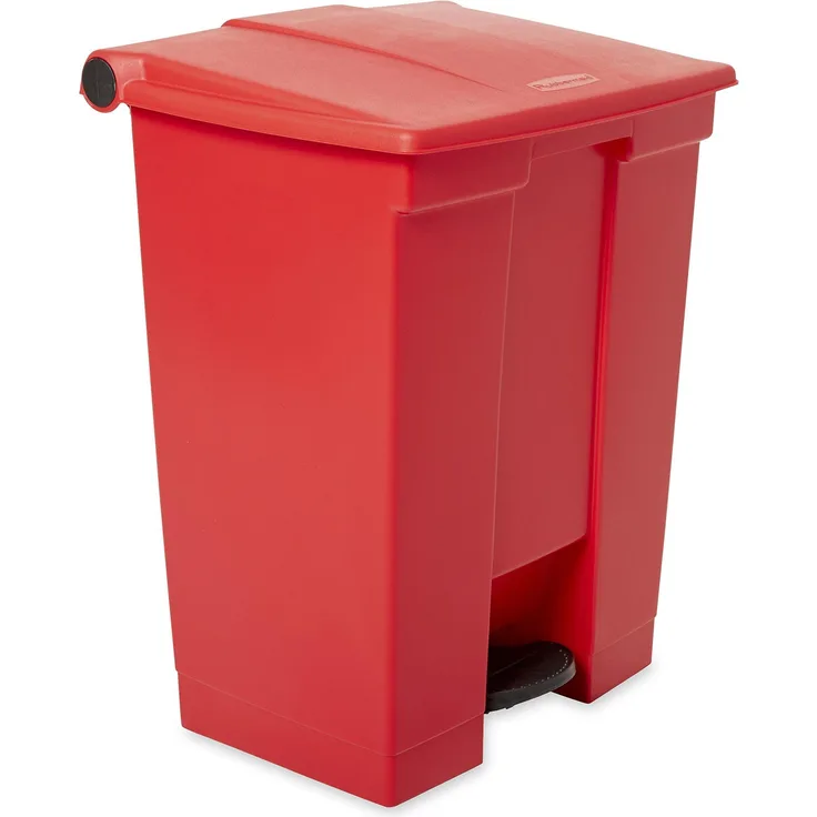 Rubbermaid Commercial Products Commercial 18 gal HDPE Step On Trash Can - Red