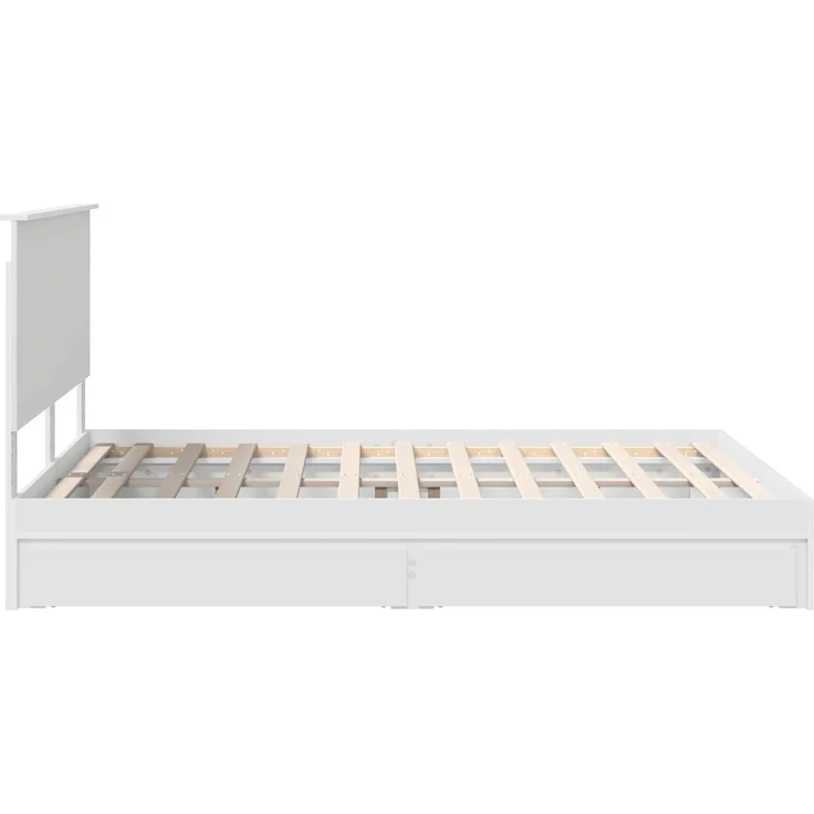 vidaXL Aufbewahrungsbett mit Kopfteil Weiß 150 x 200 cm Holzwerkstoff 3411194 – Bild 8