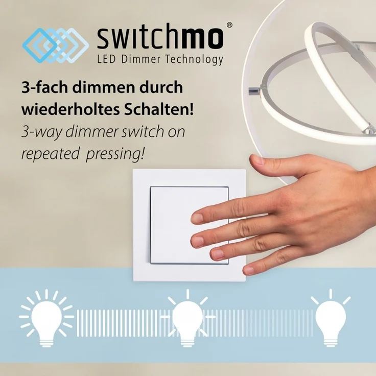 JUST LIGHT 15403-95 MARIA LED Deckenleuchte aluminiumfarben 3-Step Dim 3000K – Bild 5