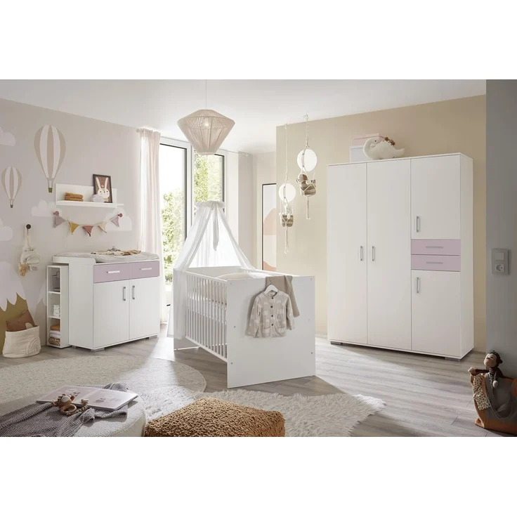 Storado 'Sienna' 7-tlg. Babyzimmer-Set weiß matt/flieder – Bild 2