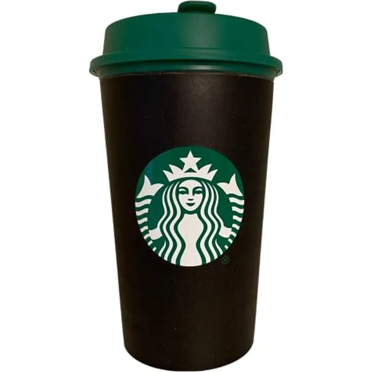 Starbucks Frühstücks-Geschirrset STARBUCKS 12oz Black Recycled Coffee Mug 355ml