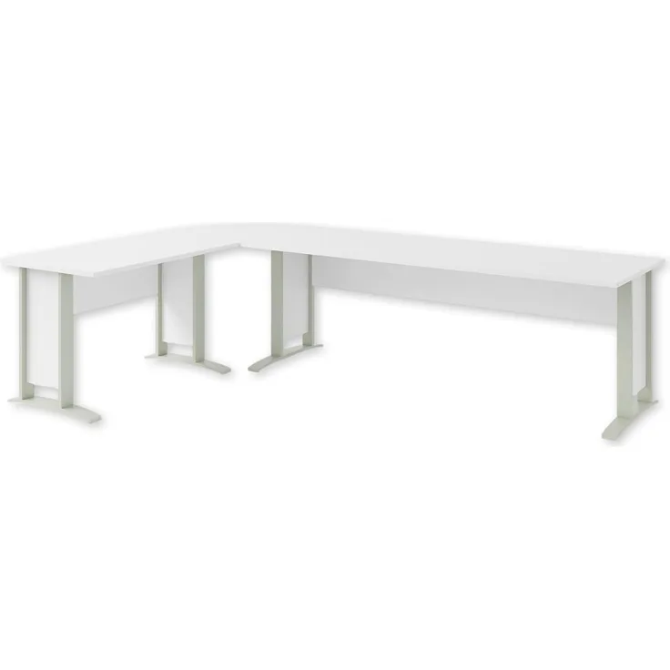 OFFICE LINE Eckschreibtisch in Weiß - Moderner Bürotisch Computertisch mit großer Arbeitsfläche - 220/170 x 72 x 70 cm (B/H/T)