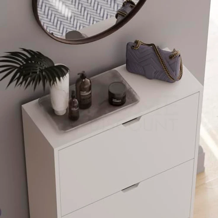 Vida Designs Schuhschrank, Holzwerkstoff, Weiß, 80H x 60W x 24D – Bild 8