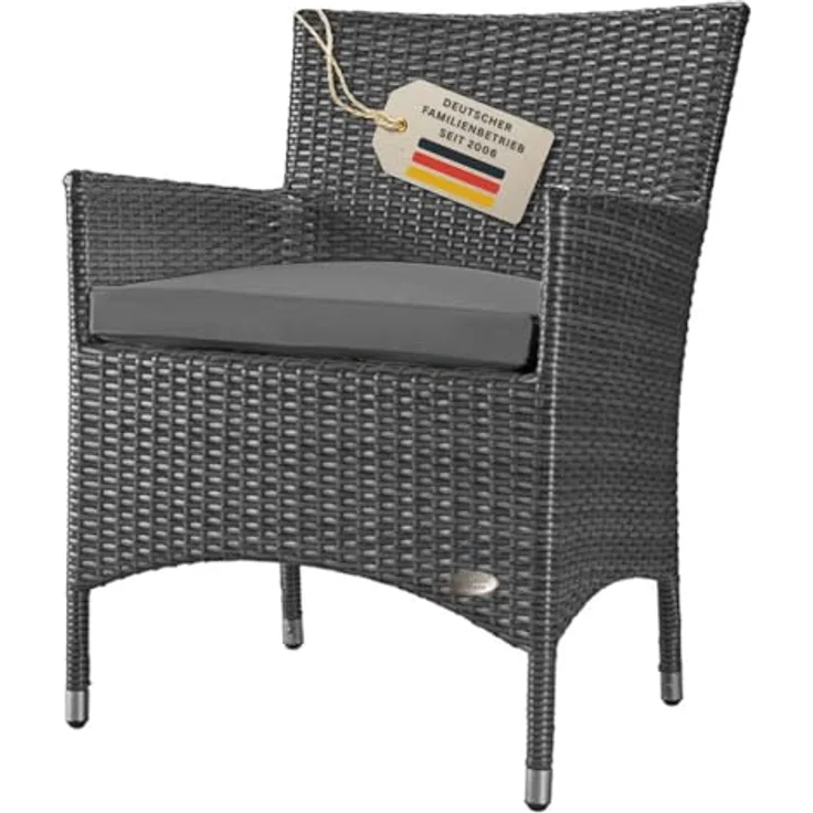 XXXL Rattan Stuhl Trento, Farbe Grau-Silber – Bild 2