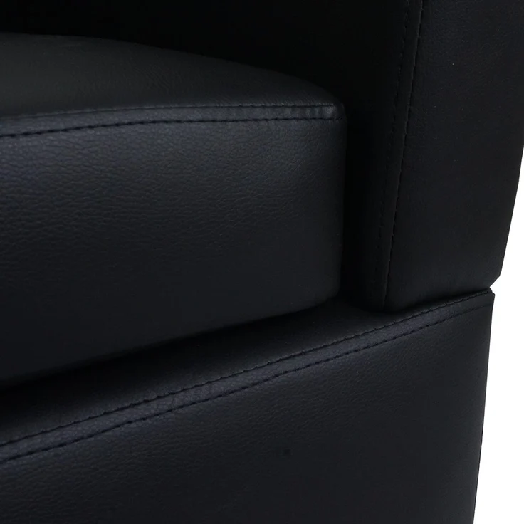 Lounge-Sessel HWC-O17, Sessel Clubsessel Cocktailsessel, FSC®-zertifiziert Kunstleder ~ schwarz – Bild 6