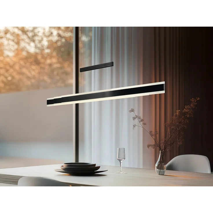 LED Pendelleuchte ARCOLA ausziehbar höhenverstellbar Schwarz, max. Breite 152cm – Bild 1