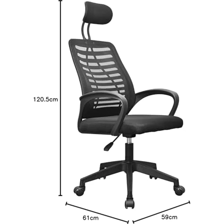 Mars Gaming MGC-ERGOB, Ergonomischer Gaming-Stuhl, Atmungsaktive Netz-Sitzfläche und Rückenlehne, Verstellbare Kopfstütze, Höhenverstellbar 110.5 und 120.5cm, Wippsystem von 3° bis 18°, Schwarz – Bild 3