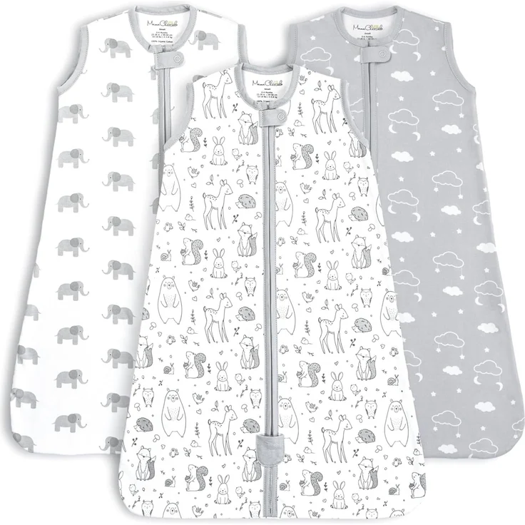 Mama Cheetah Baby Schlafsack, 0.5 TOG 100% Bio-Baumwolle, Ideal für den Sommer, Sommerschlafsack für Jungen und Mädchen, M (6-12 Monat) – Bild 1