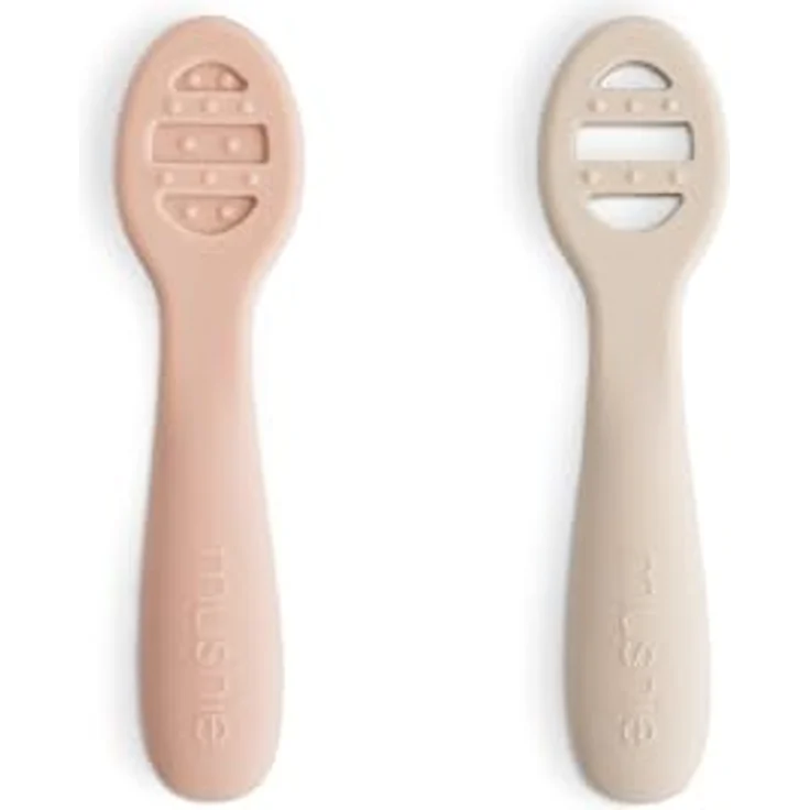 Mushie Baby Löffel 2er-Pack - Blush/Shifting Sand – Bild 2