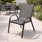 Outdoorstuhl Gartenstuhl Stapelstuhl Metall Textilen Anthrazit