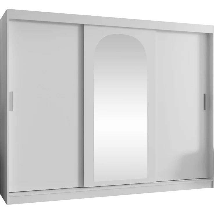 Kleiderschrank Samker 250 cm (Farbe: Weiß, mit vier Schubladen) – Bild 1