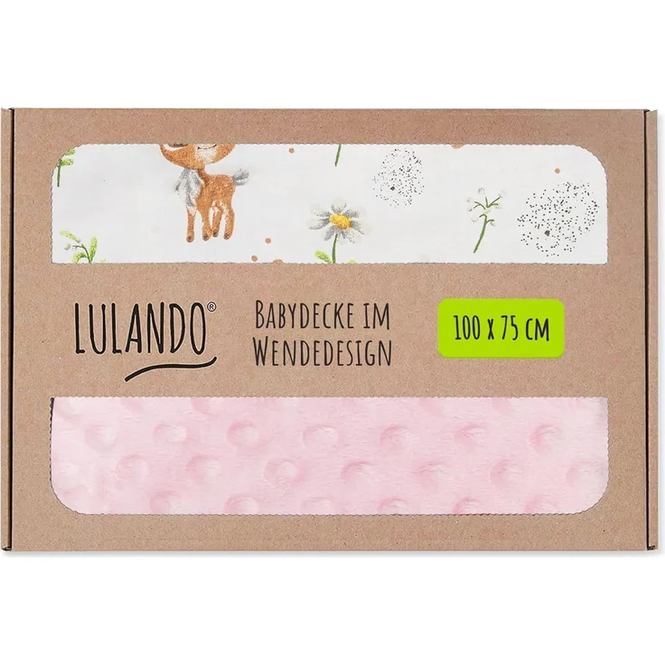 LULANDO Babydecke Kuscheldecke Krabbeldecke aus 100% Baumwolle, antiallergisch, Standard 100 von Oeko-Tex, hergestellt in der EU,(100x75 cm). Kuschelige Lieblingsdecke für Ihr Baby. – Bild 2