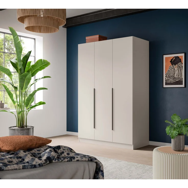 Kopenhagen Kleiderschrank 3-türig in Kaschmir Nachbildung – Bild 6