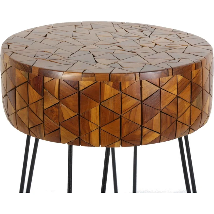 Teak Beistelltisch Sophie mit Haarnadel Beinen – Bild 1