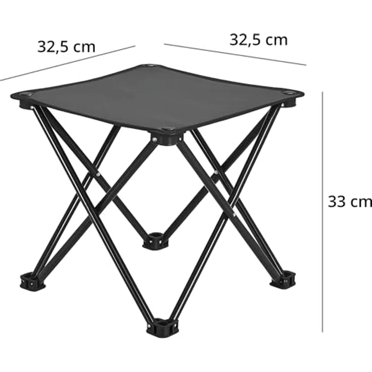 Stagecaptain Klappstuhl TP-334 Klapphocker faltbar für Camping - stabil bis 110 kg (1 St), nur 750 g, inklusive Tragetasche – Bild 2