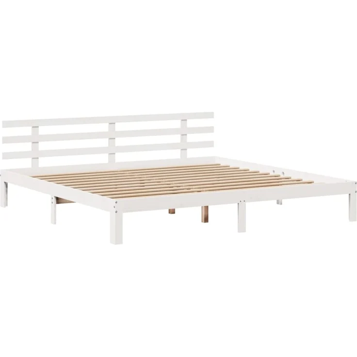 Doppelbett, Bettgestell Modernen mit Kopfteil ohne Matratze Weiß 180x200 cm d1038e – Bild 5