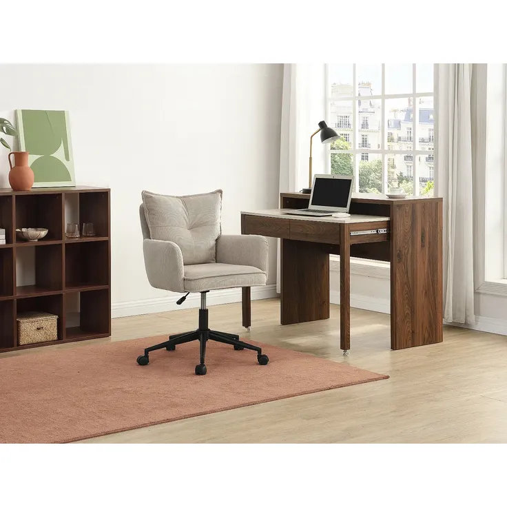 Vente-unique - BATARU Office chair Stoff Schokoladenbraun - B 64 cm x H 80 cm88 cm x L 59,5 cm