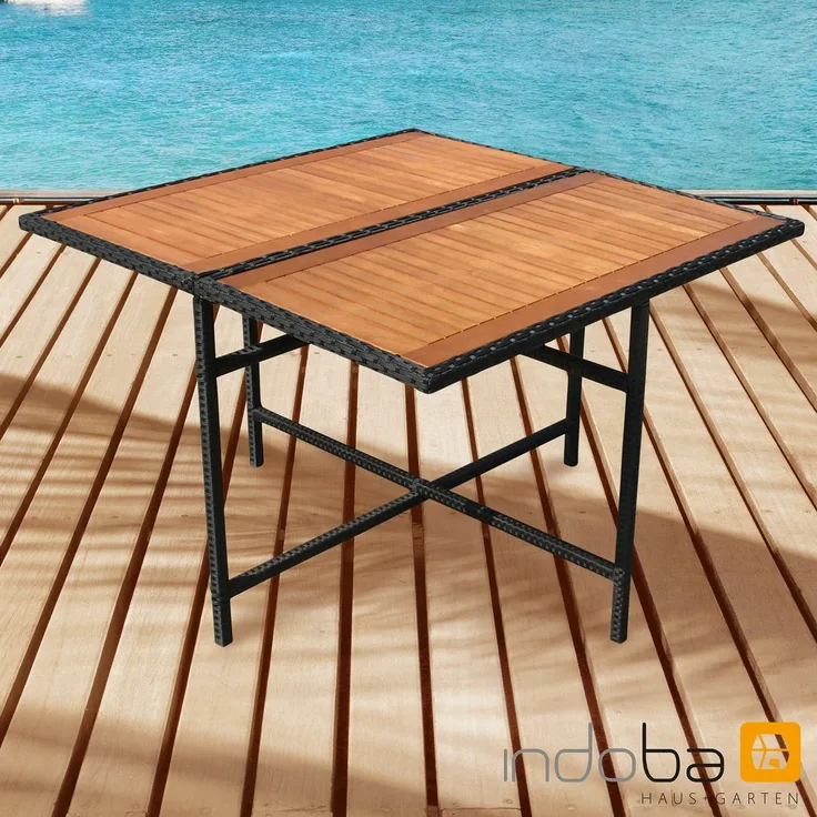 Gartentisch Faro - quadratisch - Polyrattan - Serie Faro