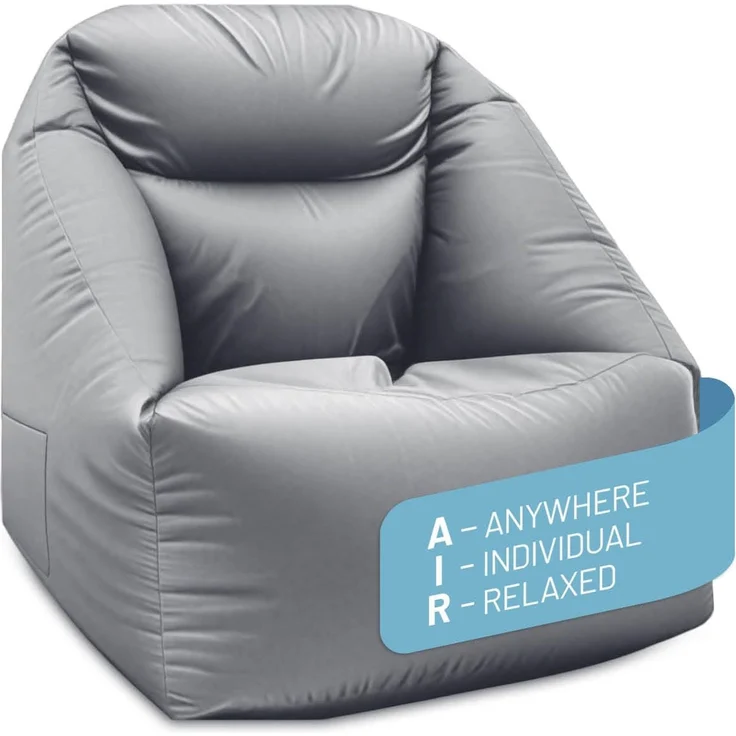 Lumaland Aufblasbarer Sessel Sitzsack | Outdoor Camping Sofa - Bis 150kg Belastbar | Regulierbarer 5-Kammer Luftsessel - Waschbar, Wasserabweisend, 87 x 95 x 80/35cm | Schnell Aufgepumpt für Strand & Co.