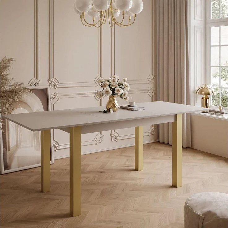 Lookway Esstisch ARTON GOLD ausziehbarer Tisch 140 cm – Bild 2