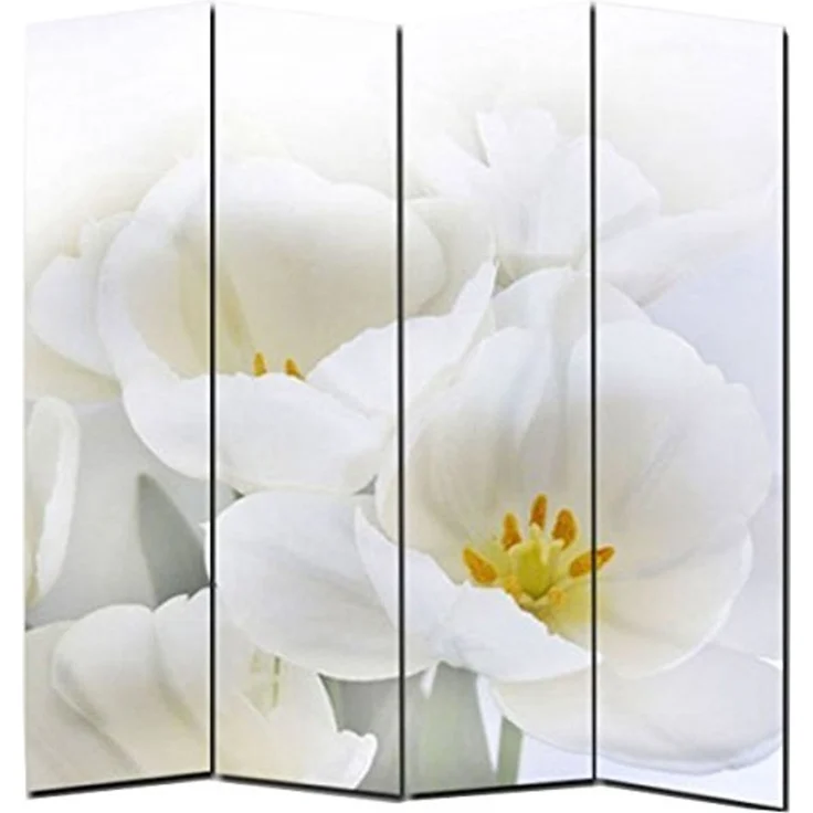 Foto-Paravent Paravent Raumteiler Trennwand M68 ~ 180x160cm, Orchidee – Bild 2