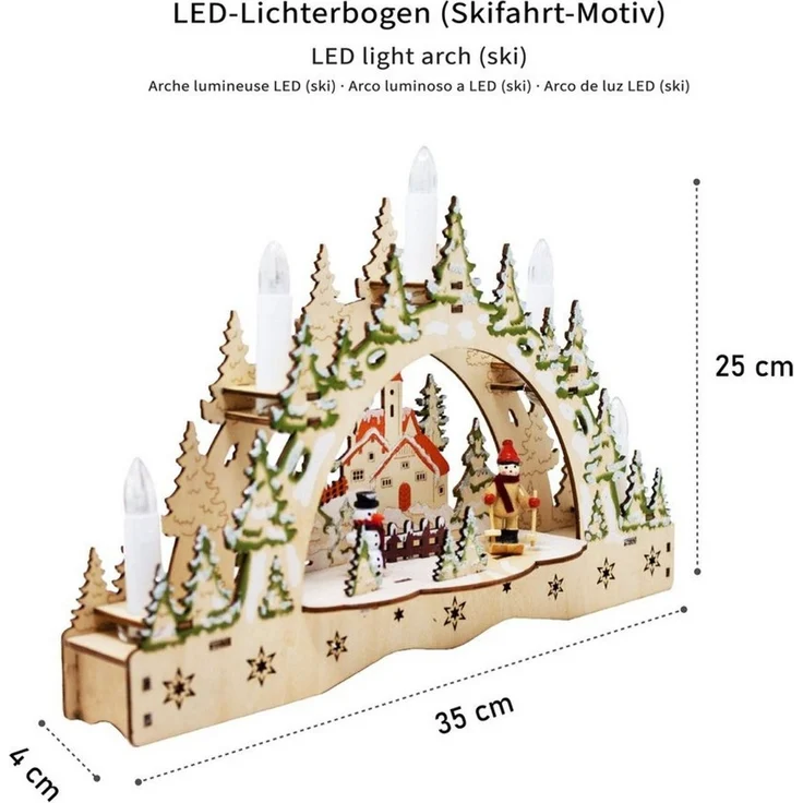 ToCi LED Schwibbogen LED-Kerzenbogen Schwibbogen mit 5 LED-Kerzen Weihnachts-Dekoration – Bild 3