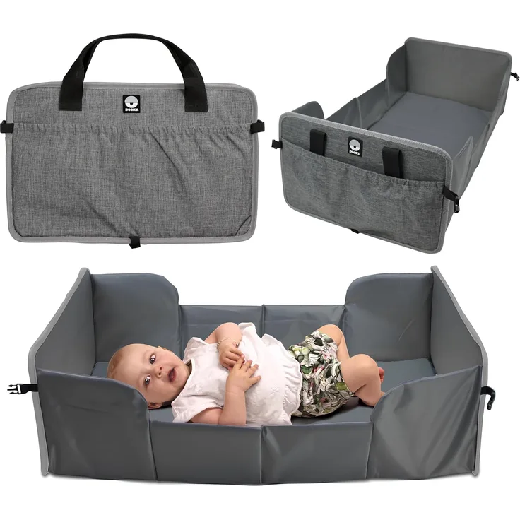 Dooky Babyreisebett, faltbar, Grau