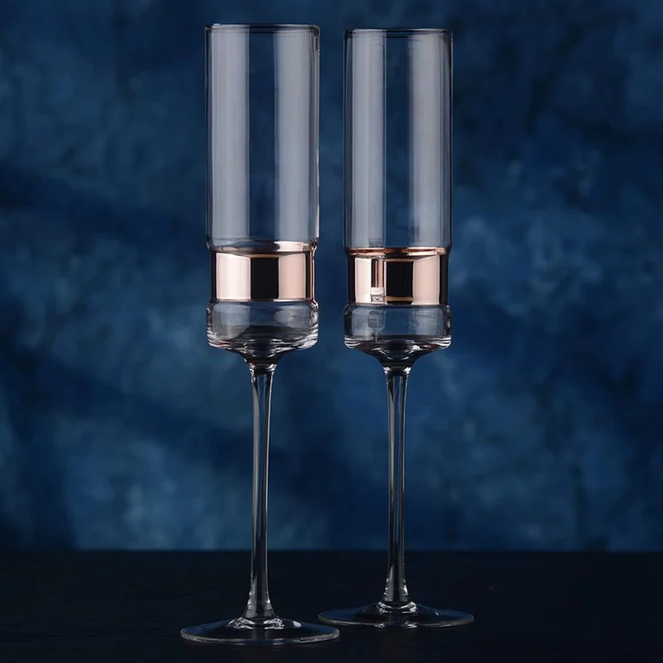 2er Set Anton Studio Designs SoHo Champagnerflöten Sektgläser bronze – Bild 8