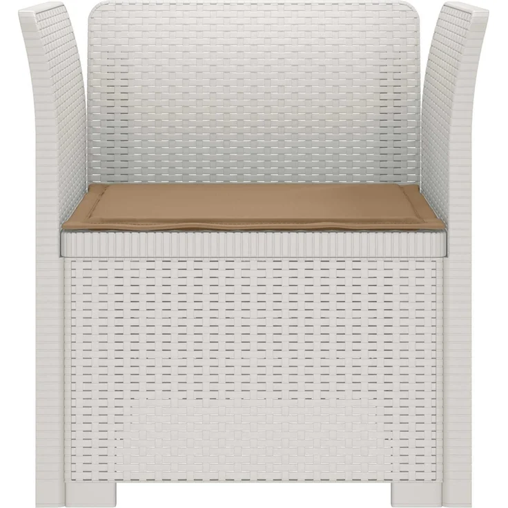 vidaXL 1-Sitzer Sessel mit Kissen Rattan-Look PP Weiß 8011862 – Bild 4